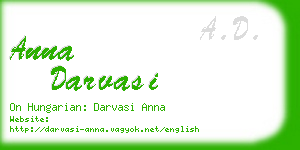 anna darvasi business card